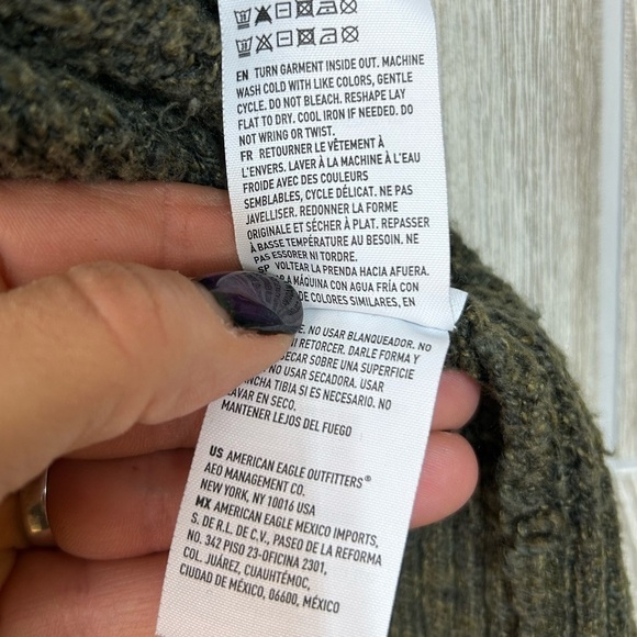 American Eagle Outfitters Green Waffle Knit Oversized Cardigan XXS - Picture 10 of 11